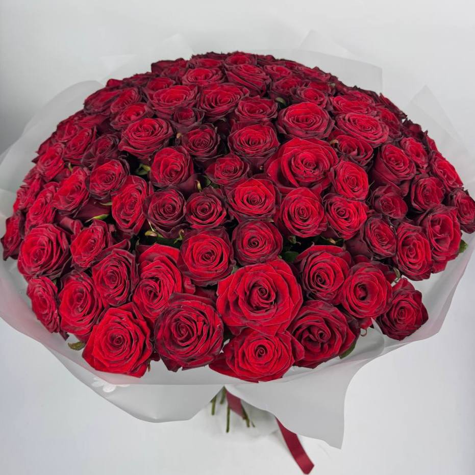 Букет троянд Гран Прі 101 шт (70см): Троянди (Червоний) - 101.