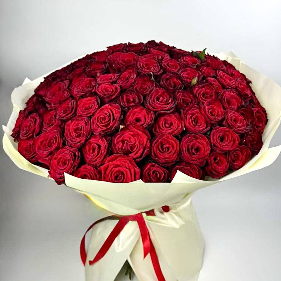 Букет троянд Гран Прі 101 шт (70см): Троянди (Червоний) - 101.