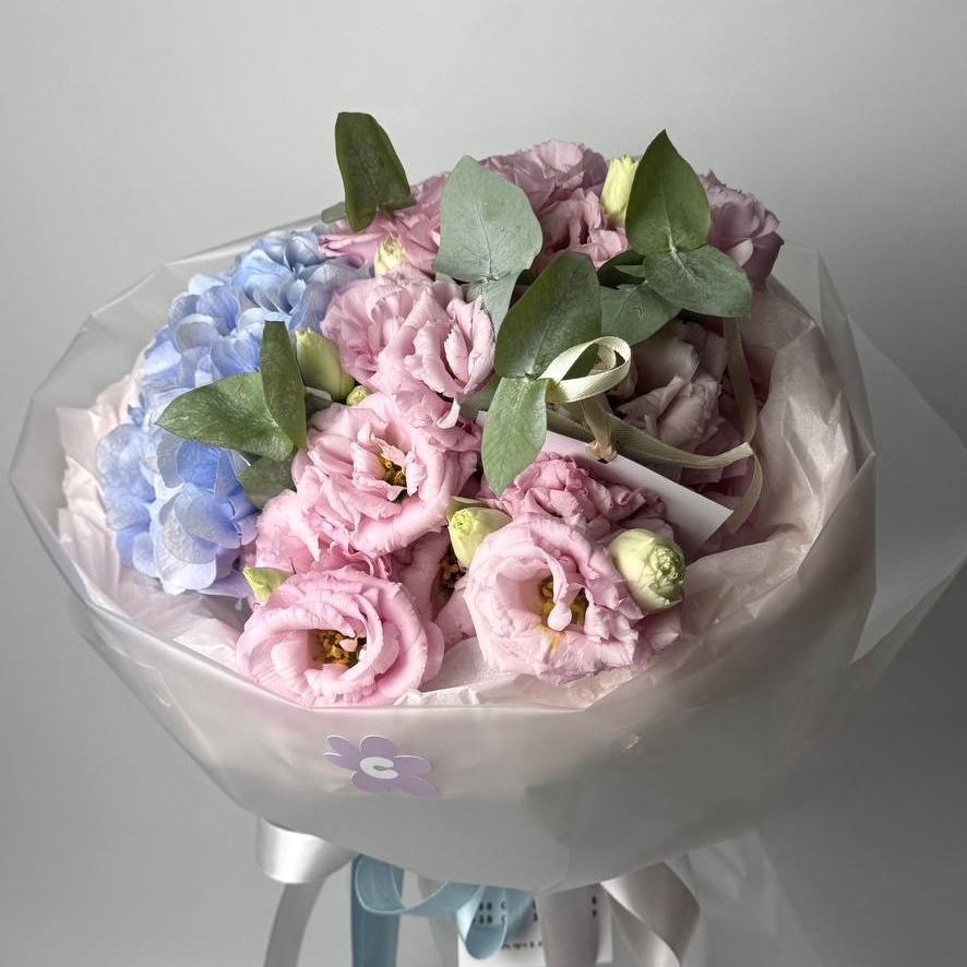 Букет гортензій та еустом 11 шт image