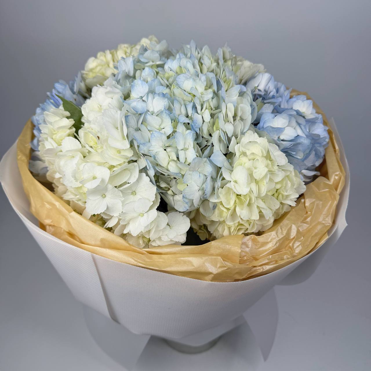 Букет біло-блакитних гортензій 9 шт image