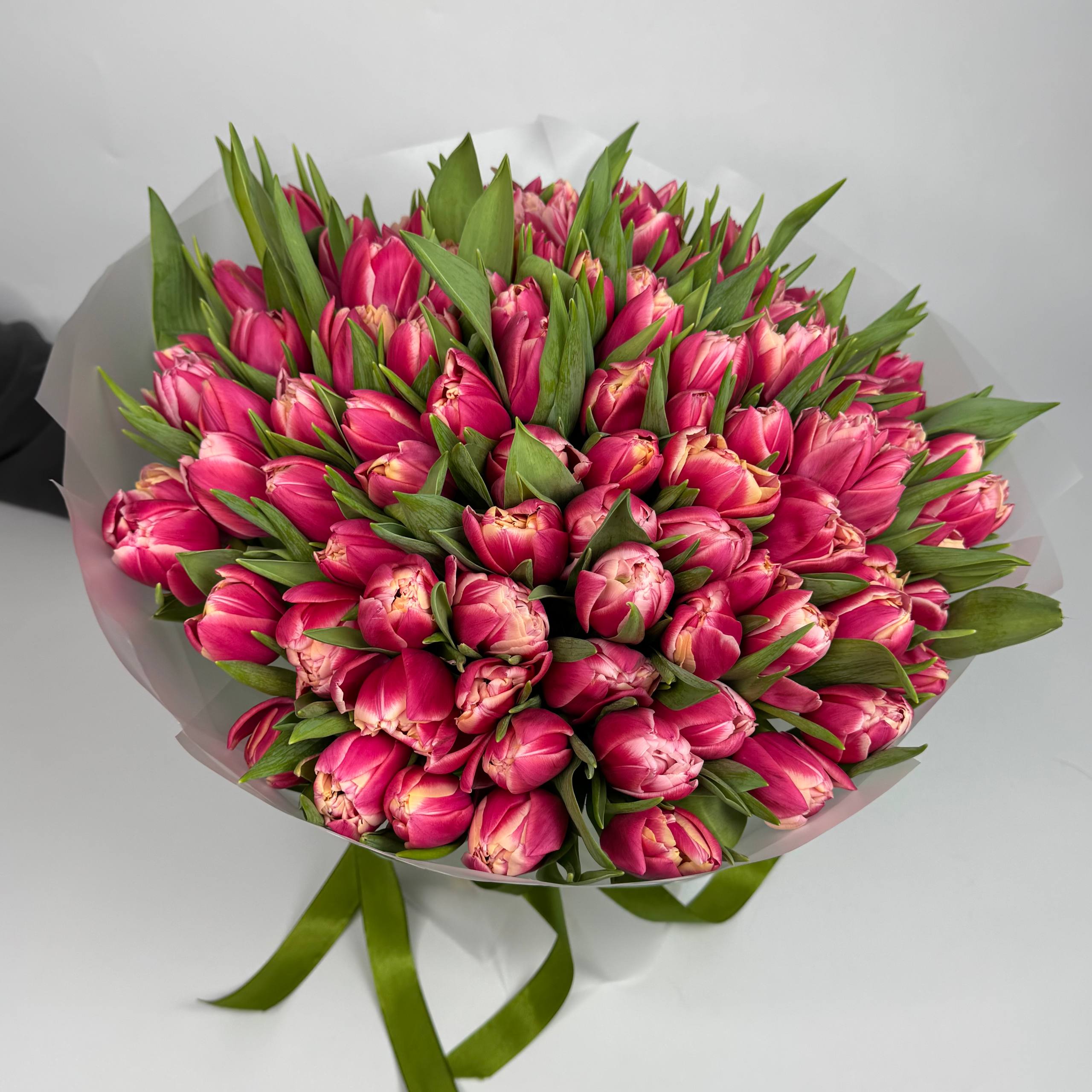 Букет рожевих тюльпанів Колумбус 101 шт image