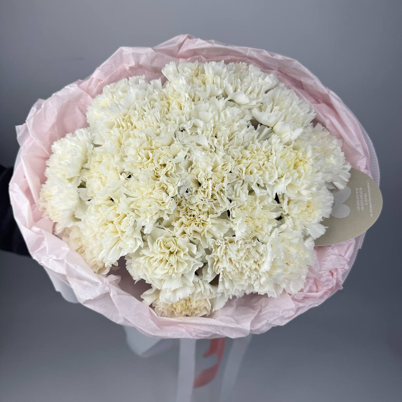 Букет білих діантусів 25 шт image