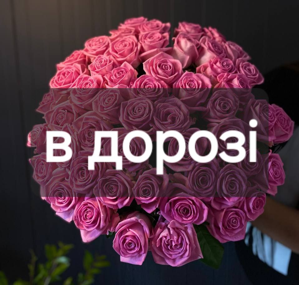 Троянда Аква 51шт: Троянда (Рожевий) - 51.